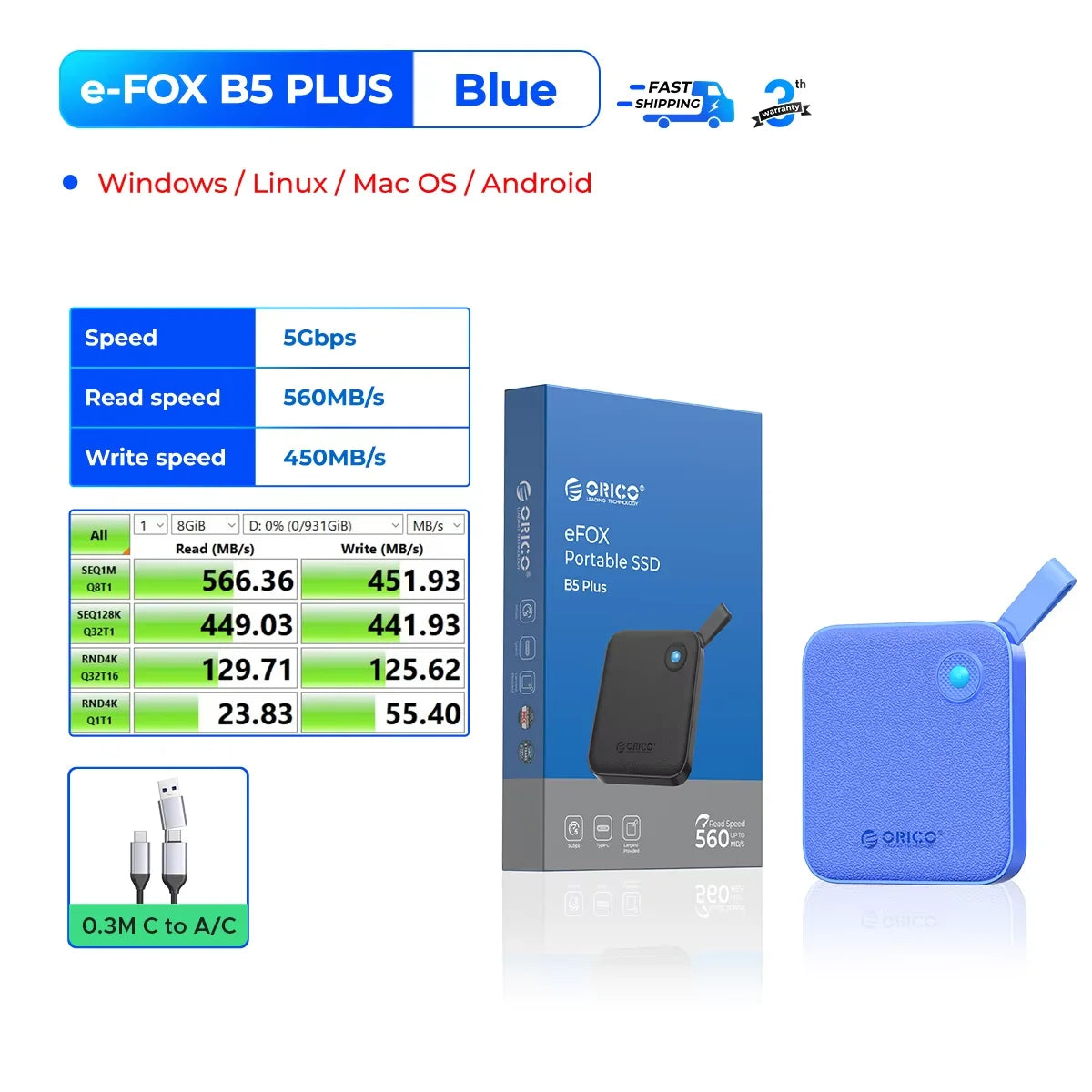 Portable USB 3.2 Gen2 External SSD