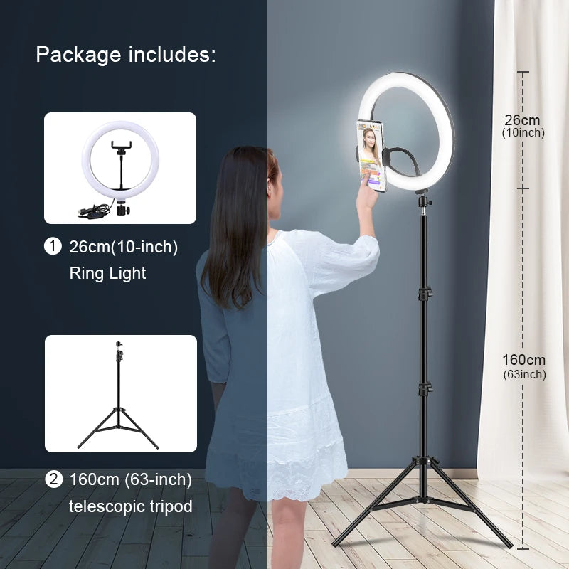 10 Inch LED Ring Light with Tripod
