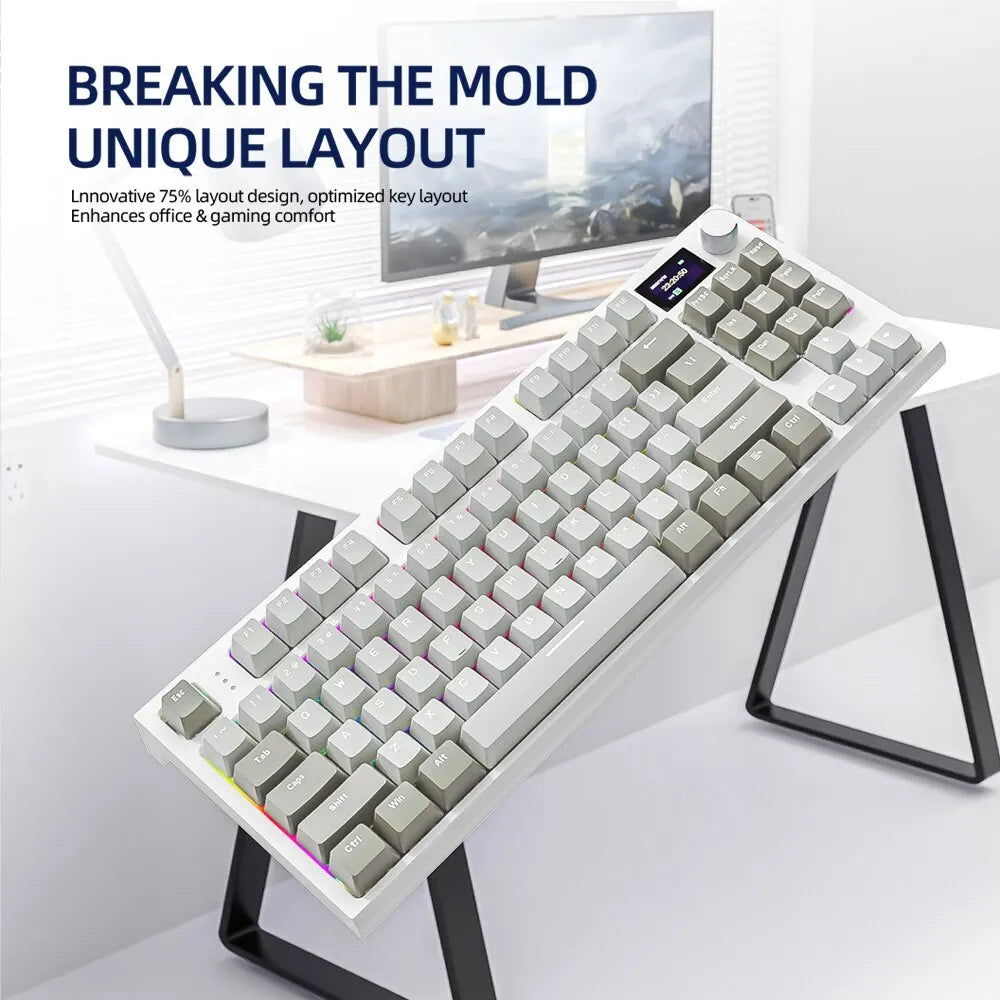 Tri-Mode Mechanical Keyboard with Display
