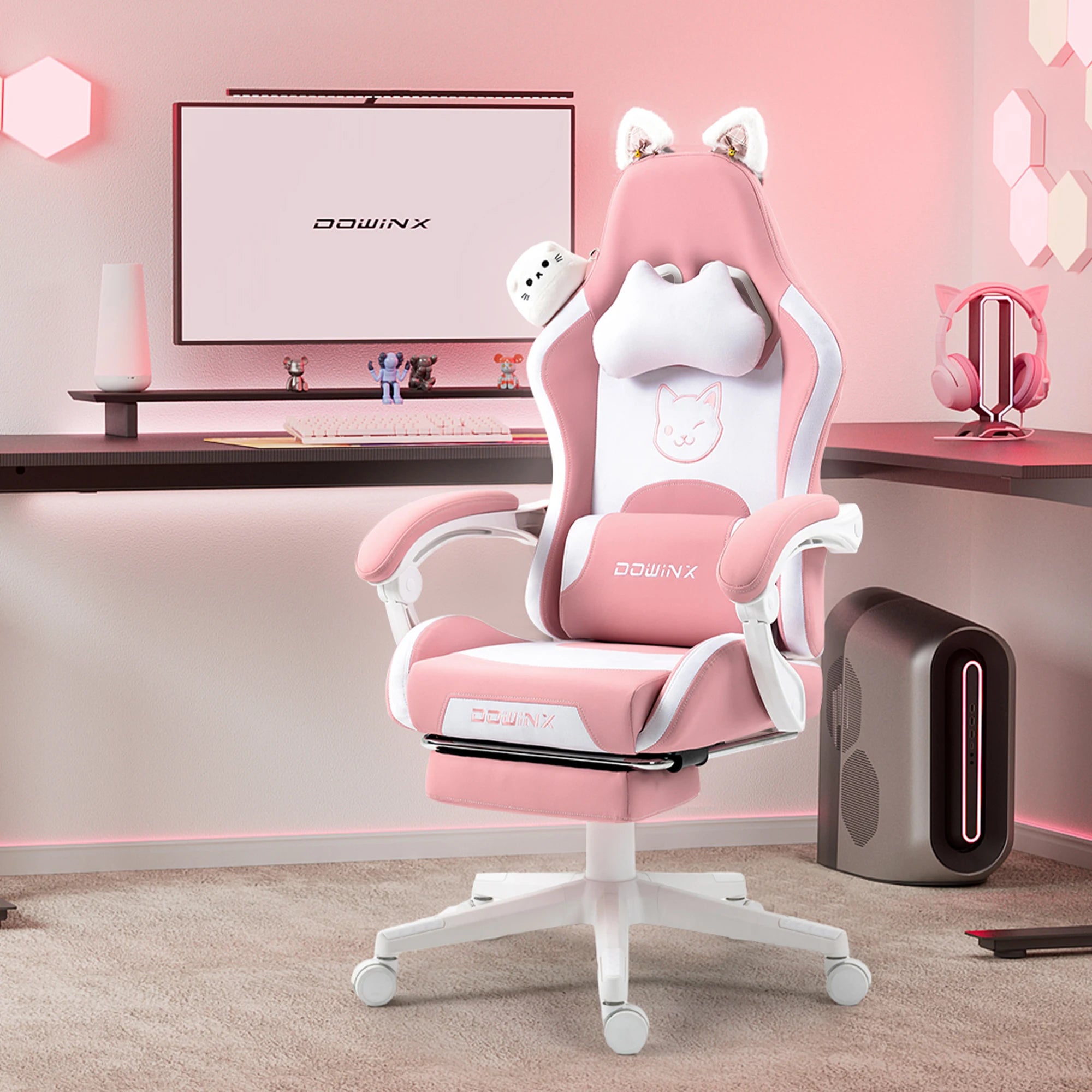 Cat Ears Gaming Chair with Massage