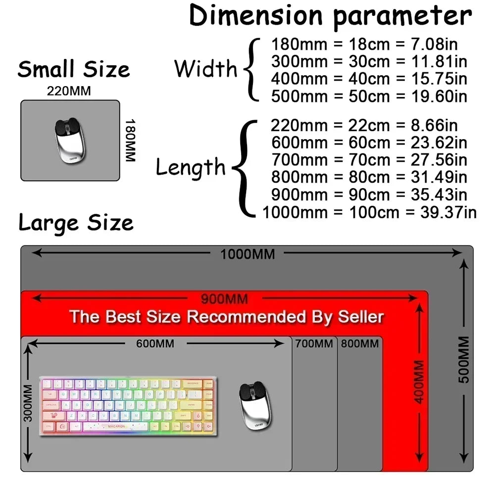 Large 40x90cm Japan-Themed Mousepad