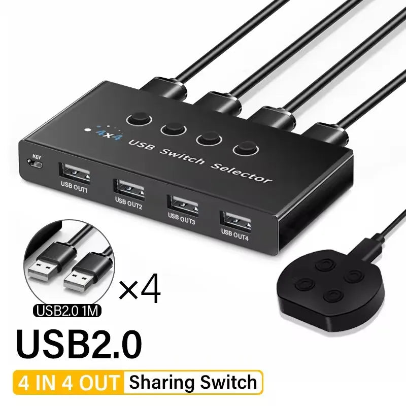 4x4 USB 3.0 KVM Switch Hub