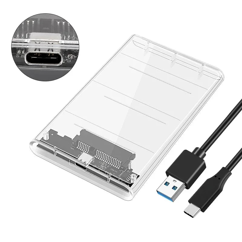 2.5” USB 3.0 Transparent HDD SSD Enclosure