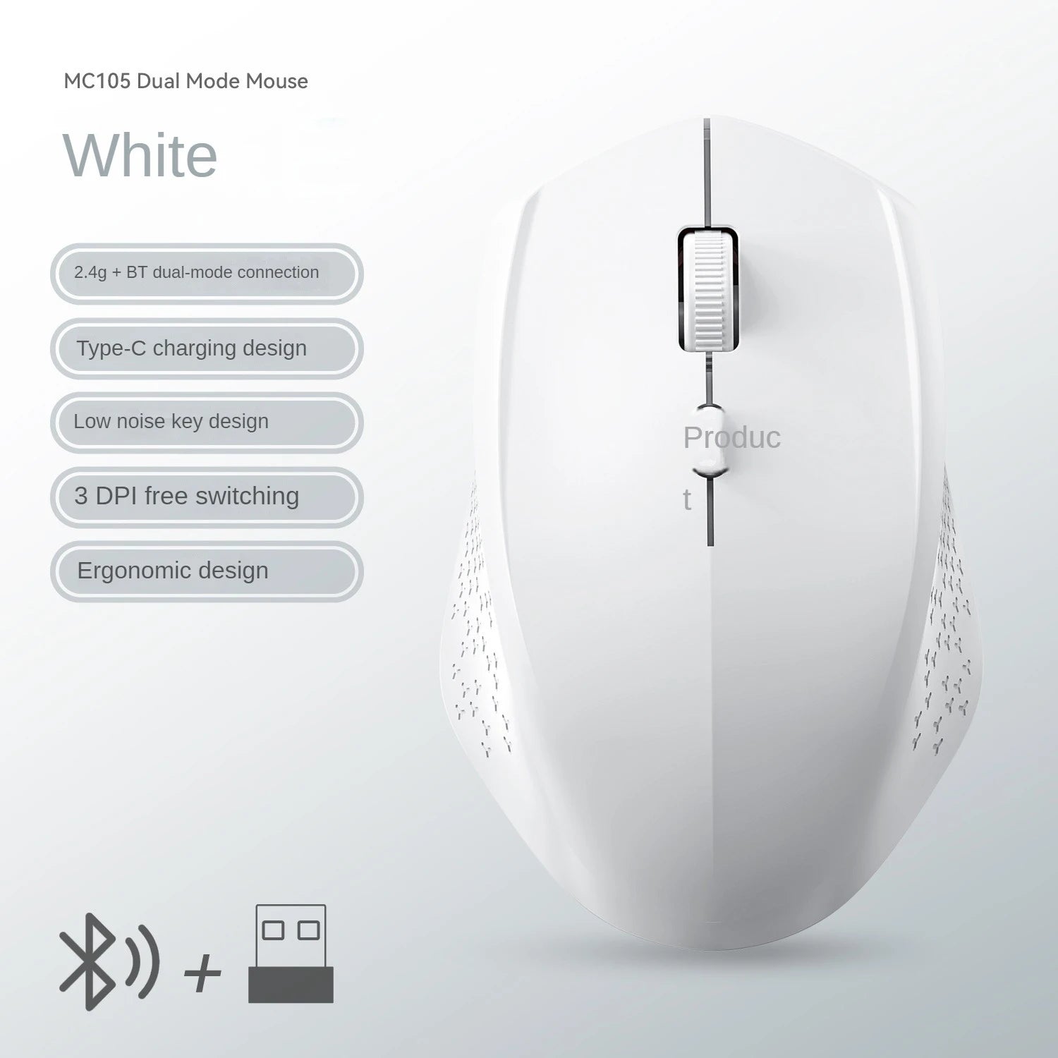 Bluetooth 5.2 Silent Rechargeable Dual-Mode Mouse
