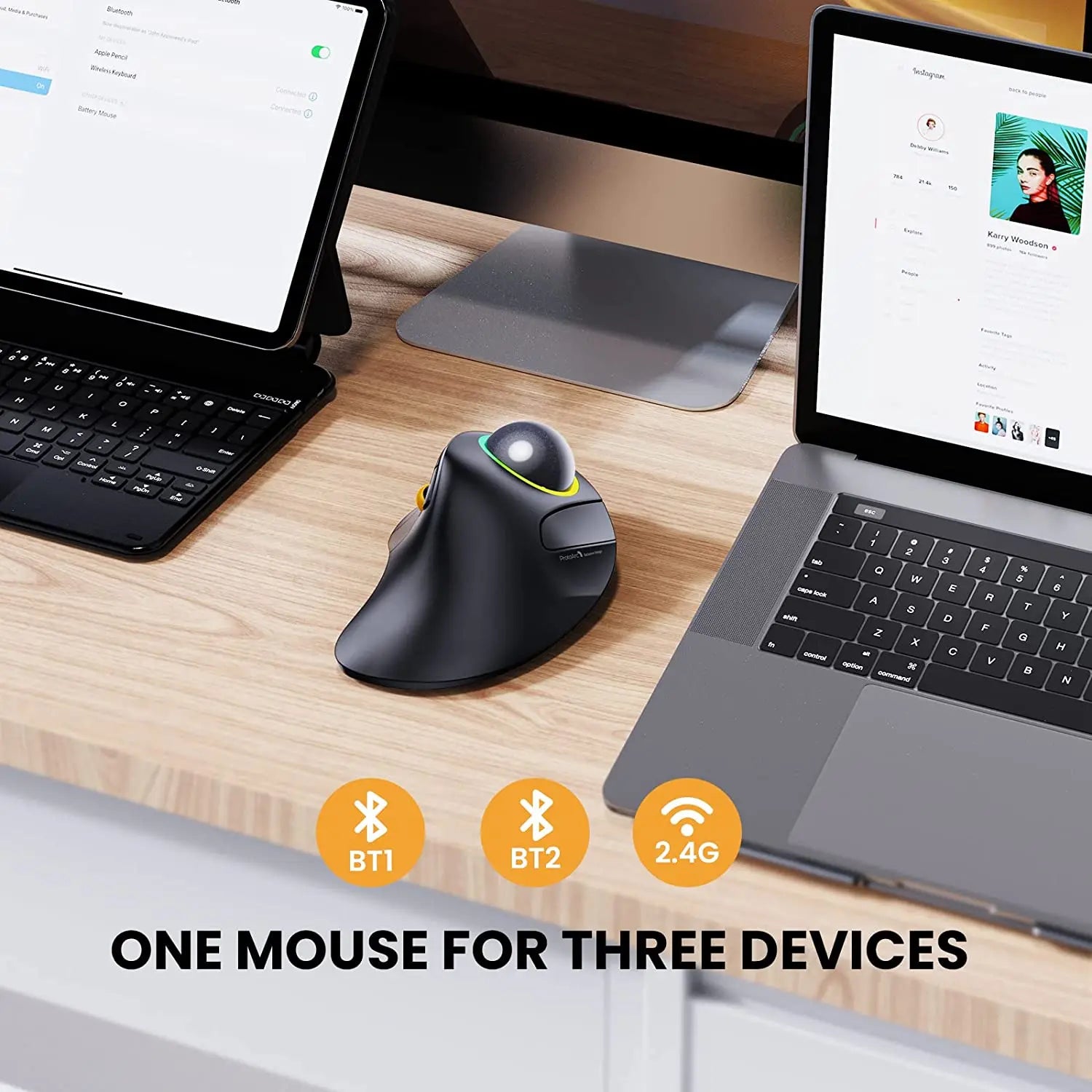 Rechargeable Index Finger 3-Device Mouse