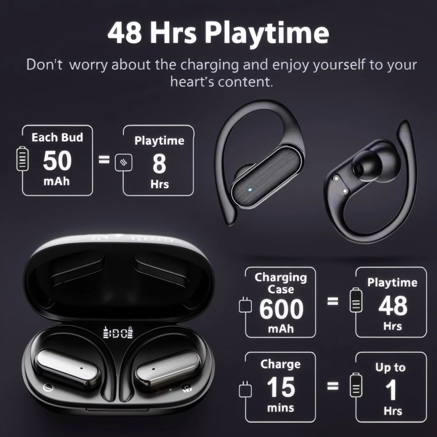 HiFi HD Call Wireless Earbuds Black