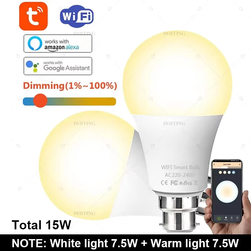 AC220V Wi-Fi Dimmable B22 Smart Bulb