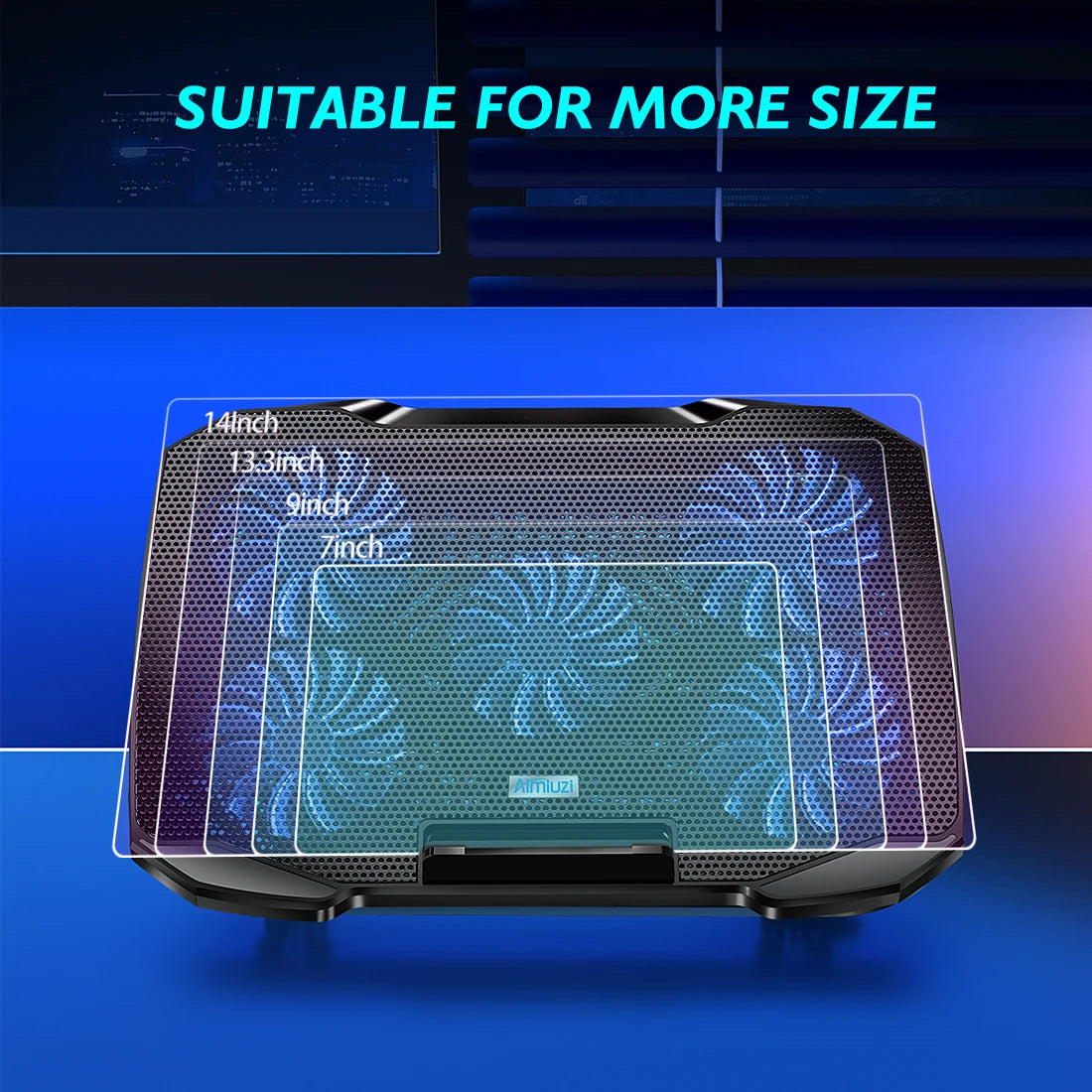 5-Fan Adjustable Laptop Cooling Pad