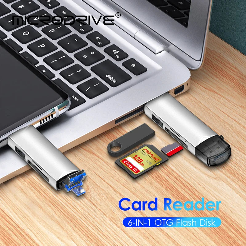 6 in 1 OTG Type C Card Reader