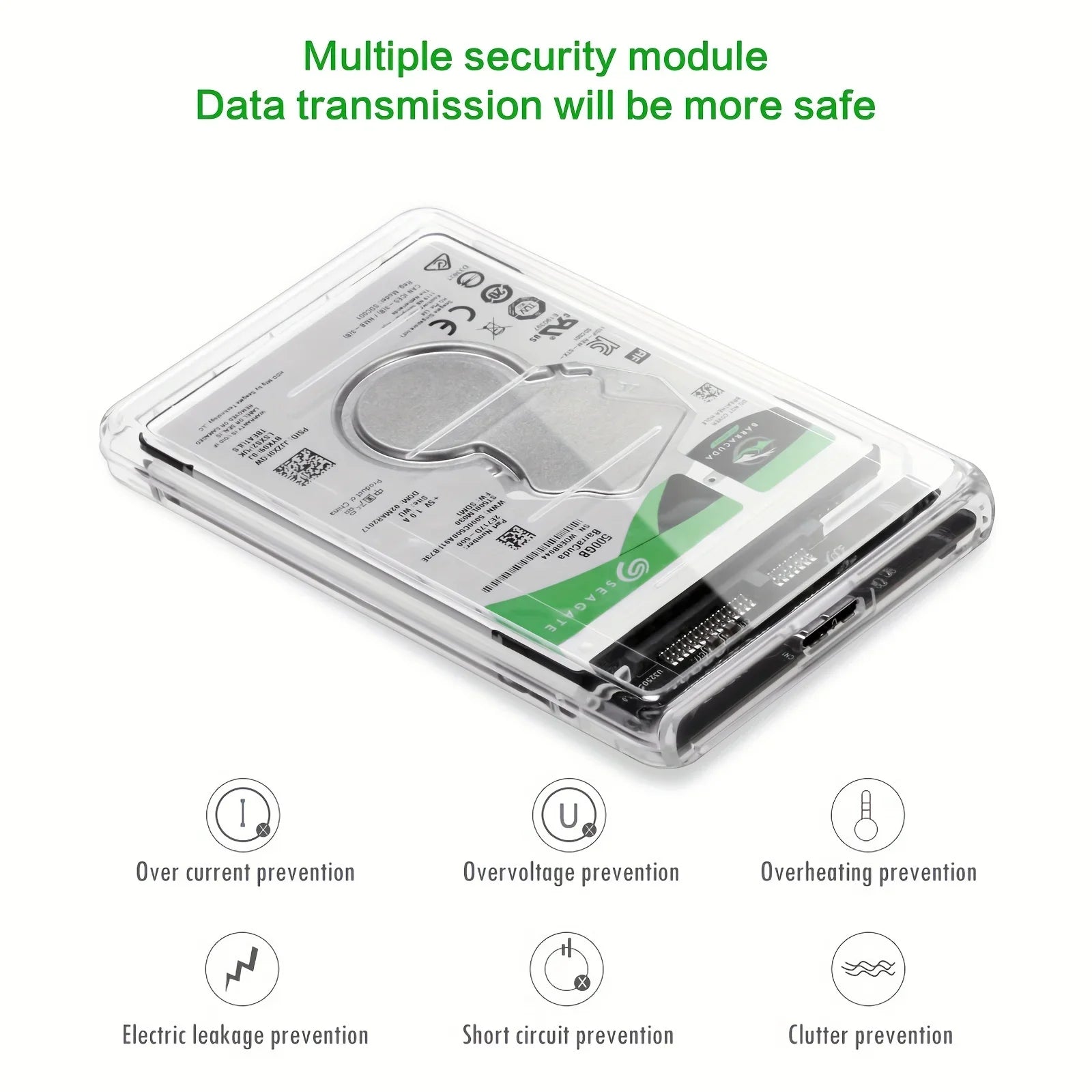 2.5” USB 3.0 Transparent HDD SSD Enclosure