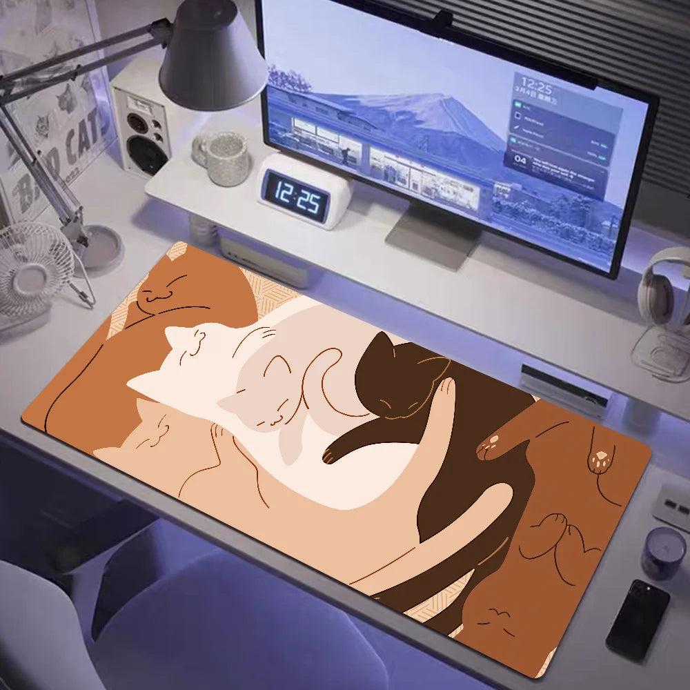 Kawaii Black Cat XXL Mousepad