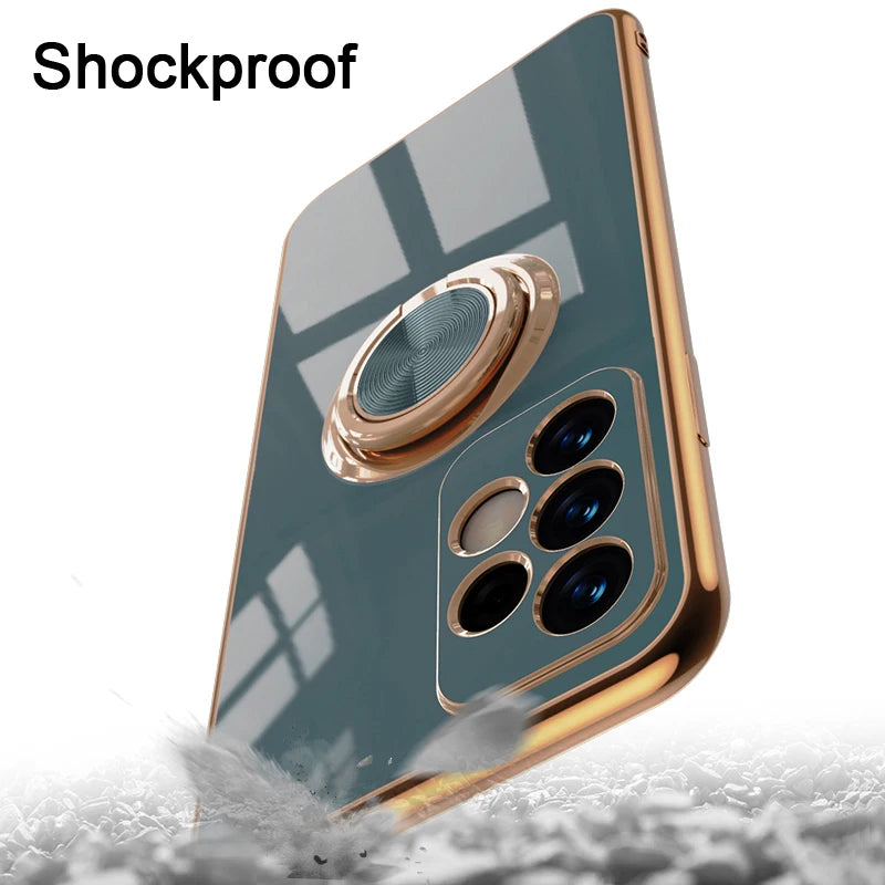 Plating Metal Ring Holder Phone Case Samsung A54 A55 5G