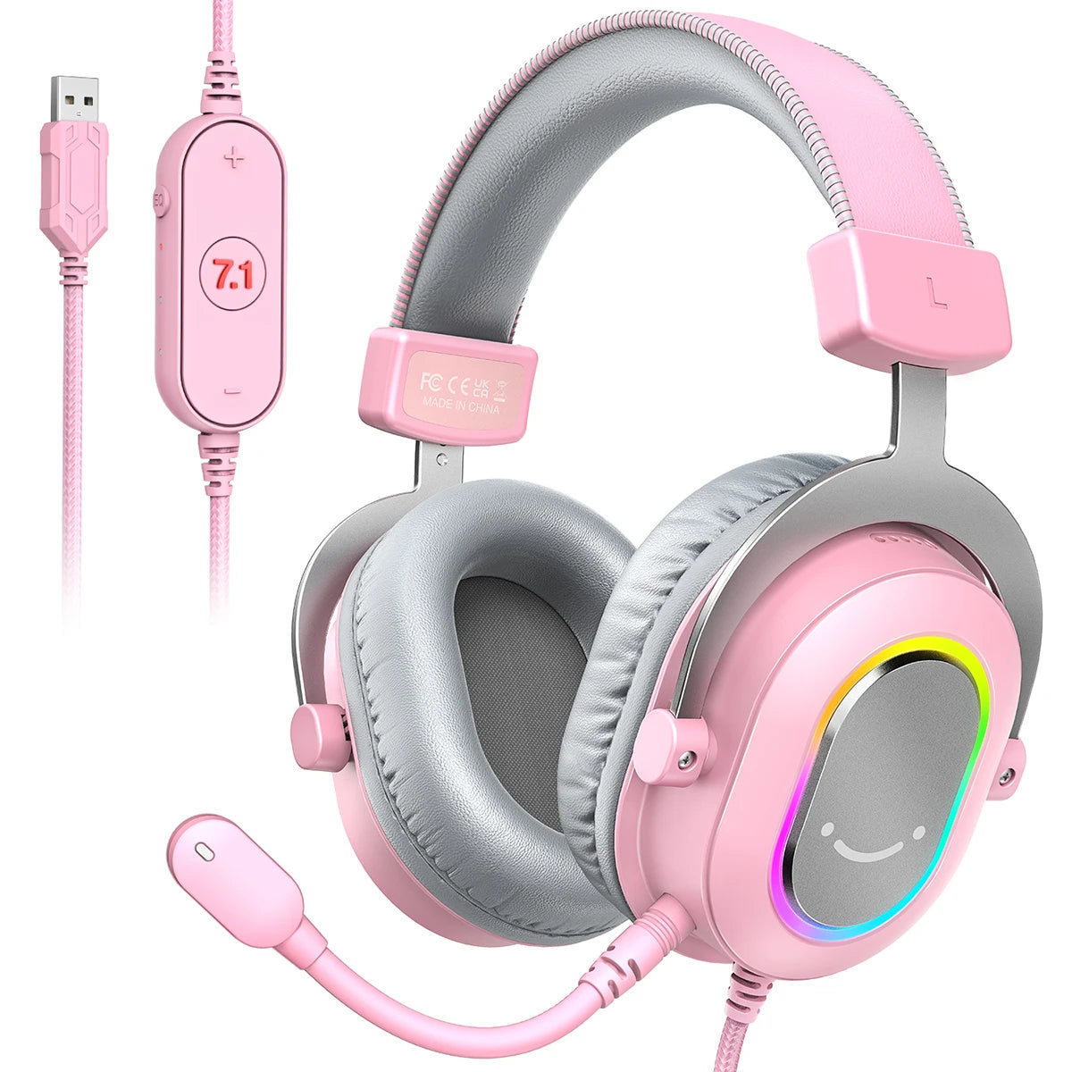 7.1 Surround Sound RGB Headphone with Mic