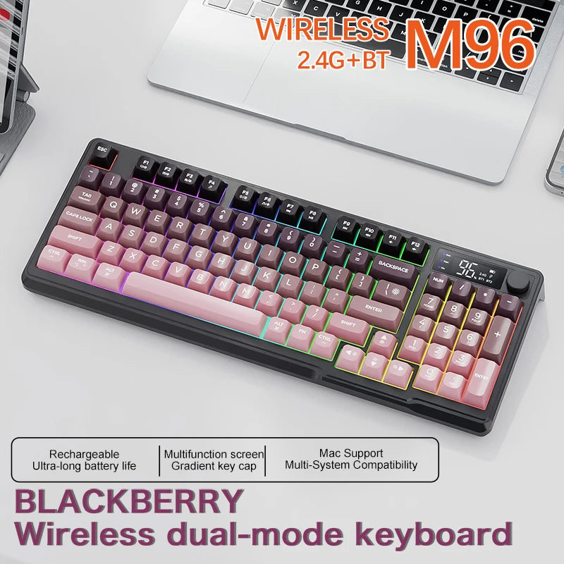 Ergonomic Dual-Mode Keyboard with Screen