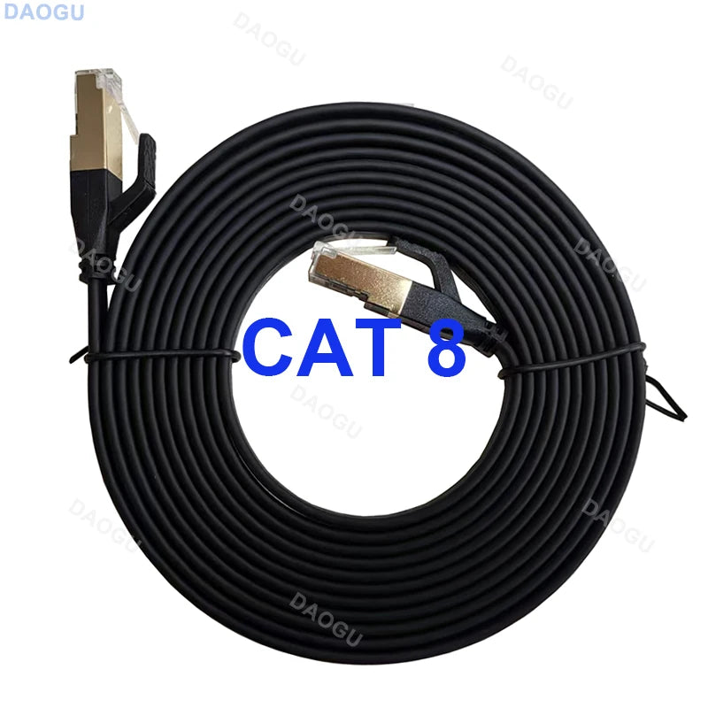 Cat 8 2000MHz High Speed Internet Flat Network Cable