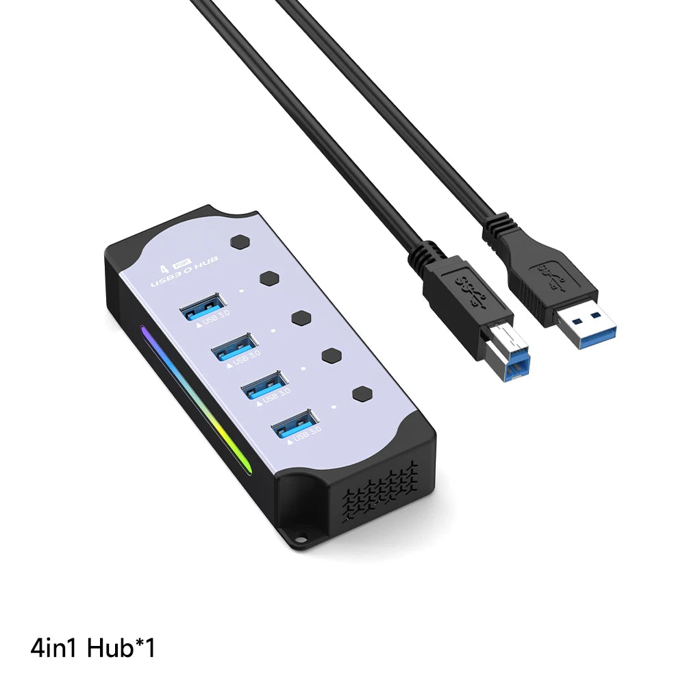 10-in-1 RGB Powered USB Hub