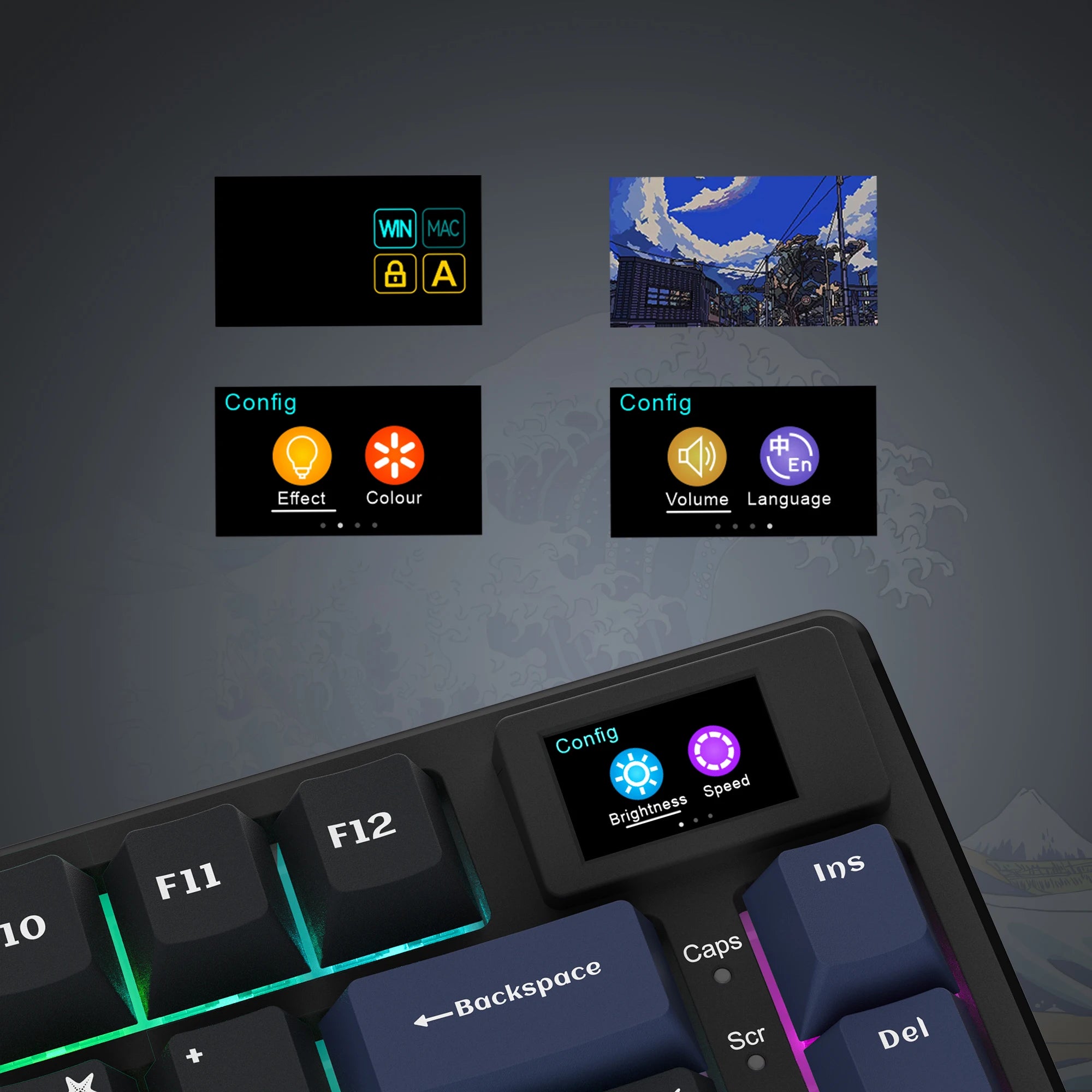 RGB Hot-Swappable Keyboard with OLED