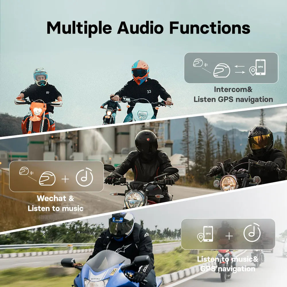 Bluetooth Motorcycle Intercom DVR Cam