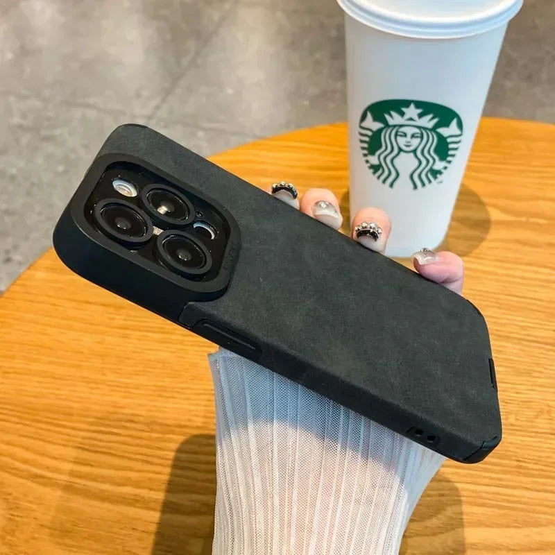 Fur Leather Lens Protection Cases Cover For iPhone 16