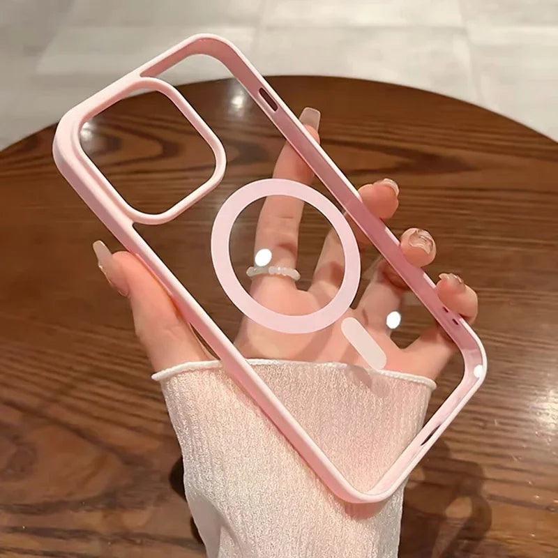 New Pink Transparent Acrylic Case for iPhone 16