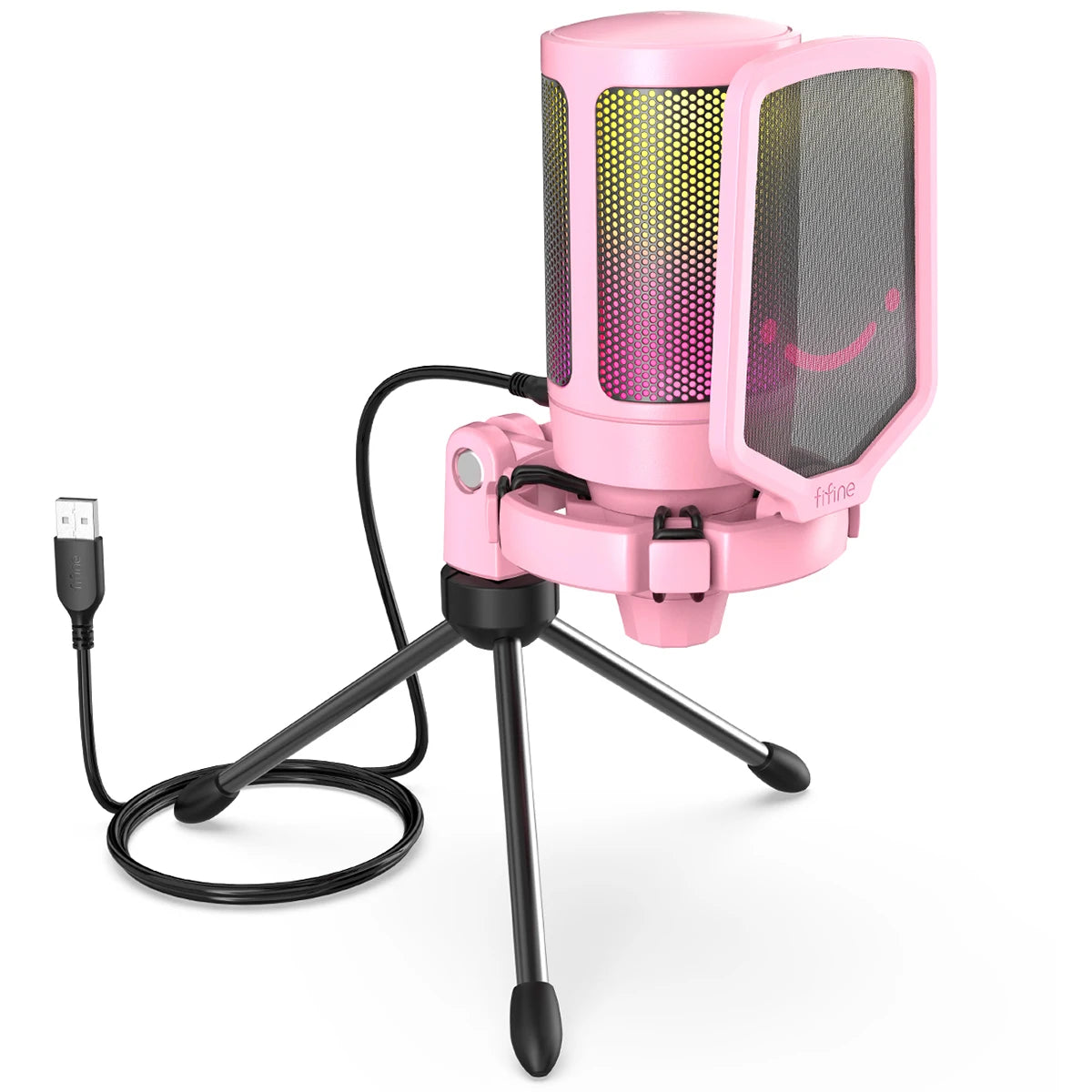 USB Condenser Gaming Microphone with Pop Filter