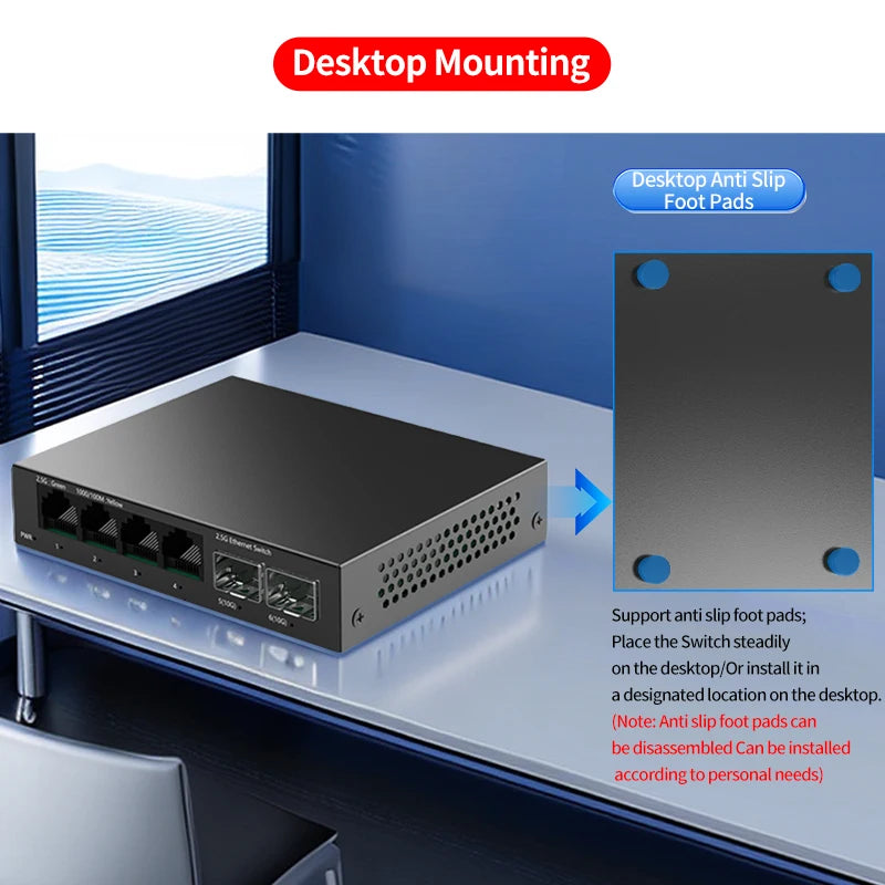 4-Port 2.5GbE Fanless Network Switch