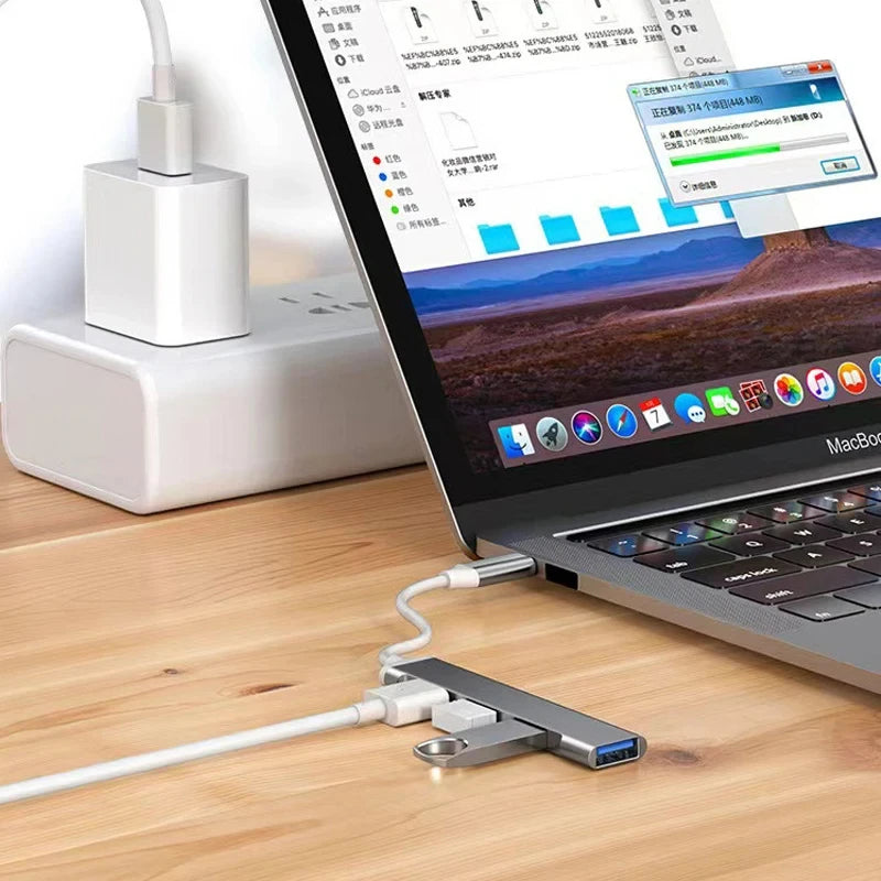 4-in-1 Type-C USB Hub Adapter