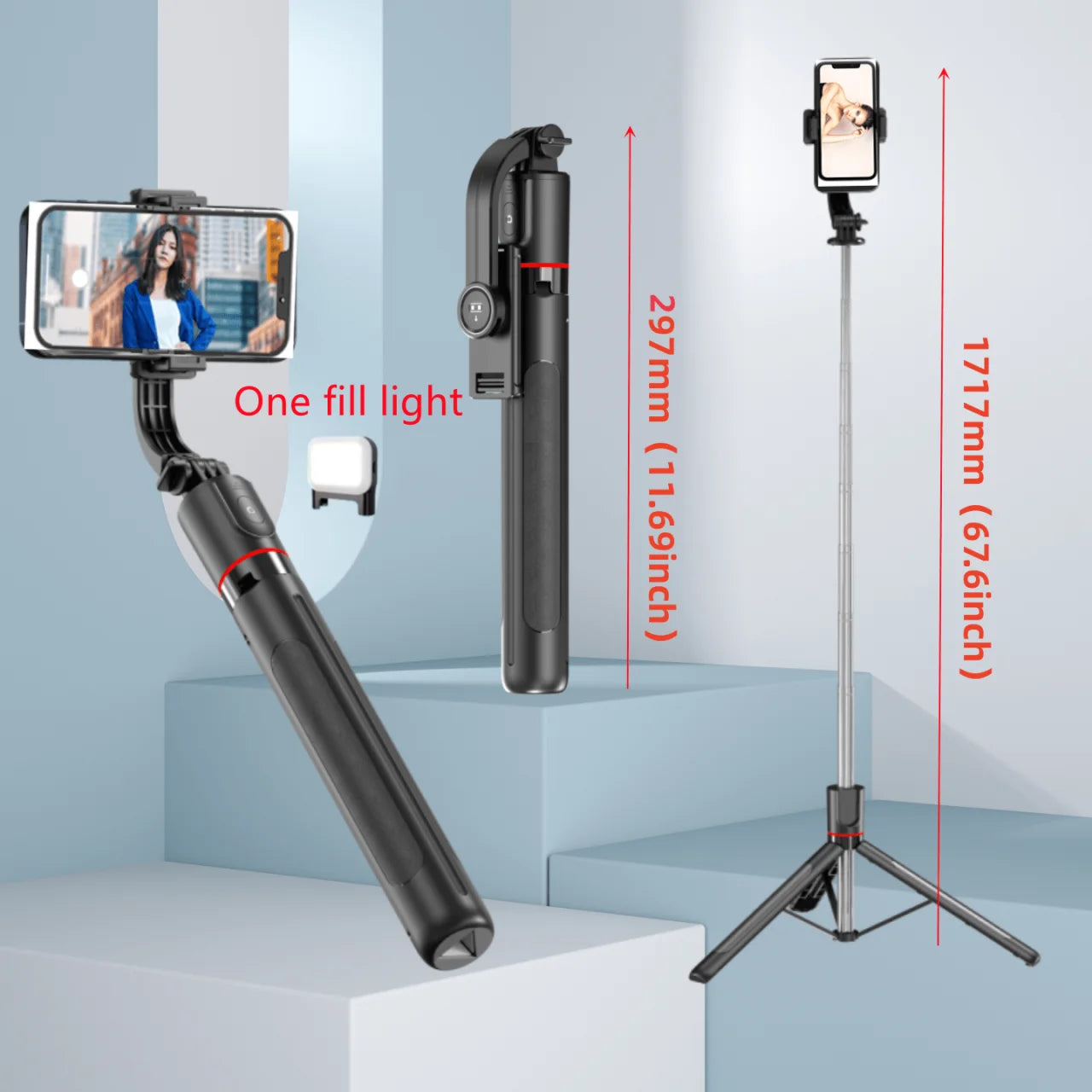 Wireless Bluetooth Selfie Stick 1.7M