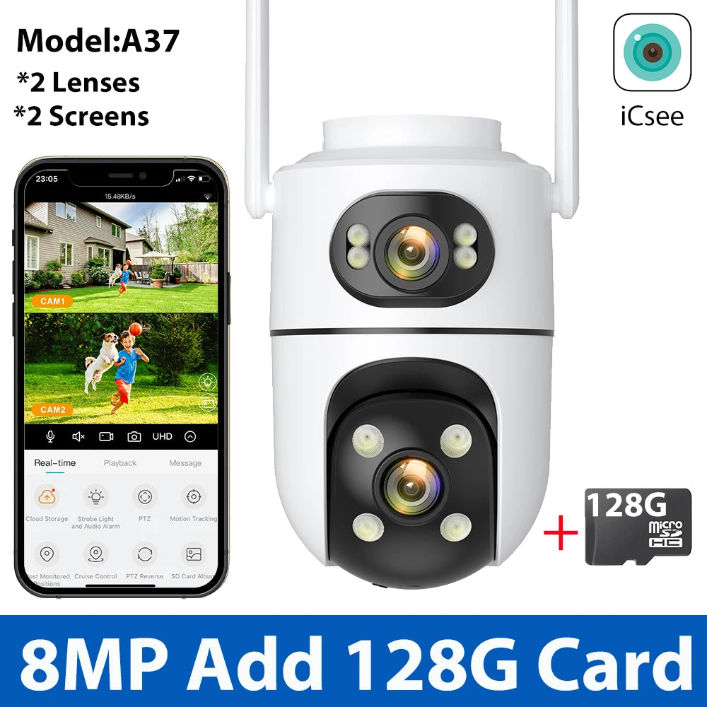 12MP 6K Three-Screen Surveillance Camera