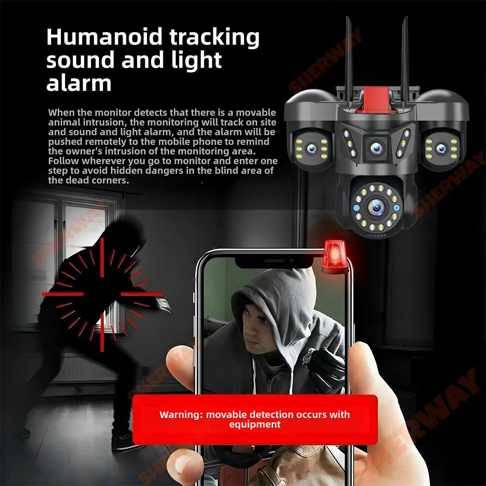 360° 16X Zoom Multi-Lens Security Camera