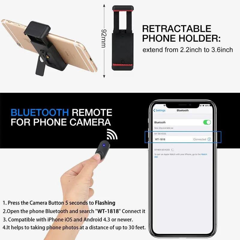 140cm Adjustable Phone Tripod Stand