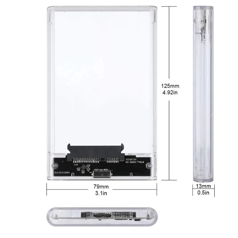 Transparent 2.5" HDD SSD Enclosure
