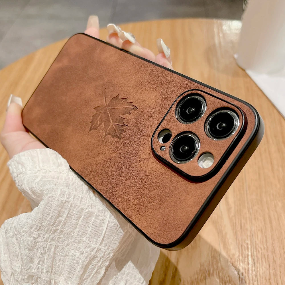 Leather Retra Case For iPhone 16