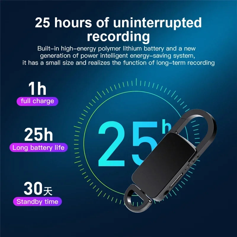 Mini Keychain Voice Recorder 4-128GB