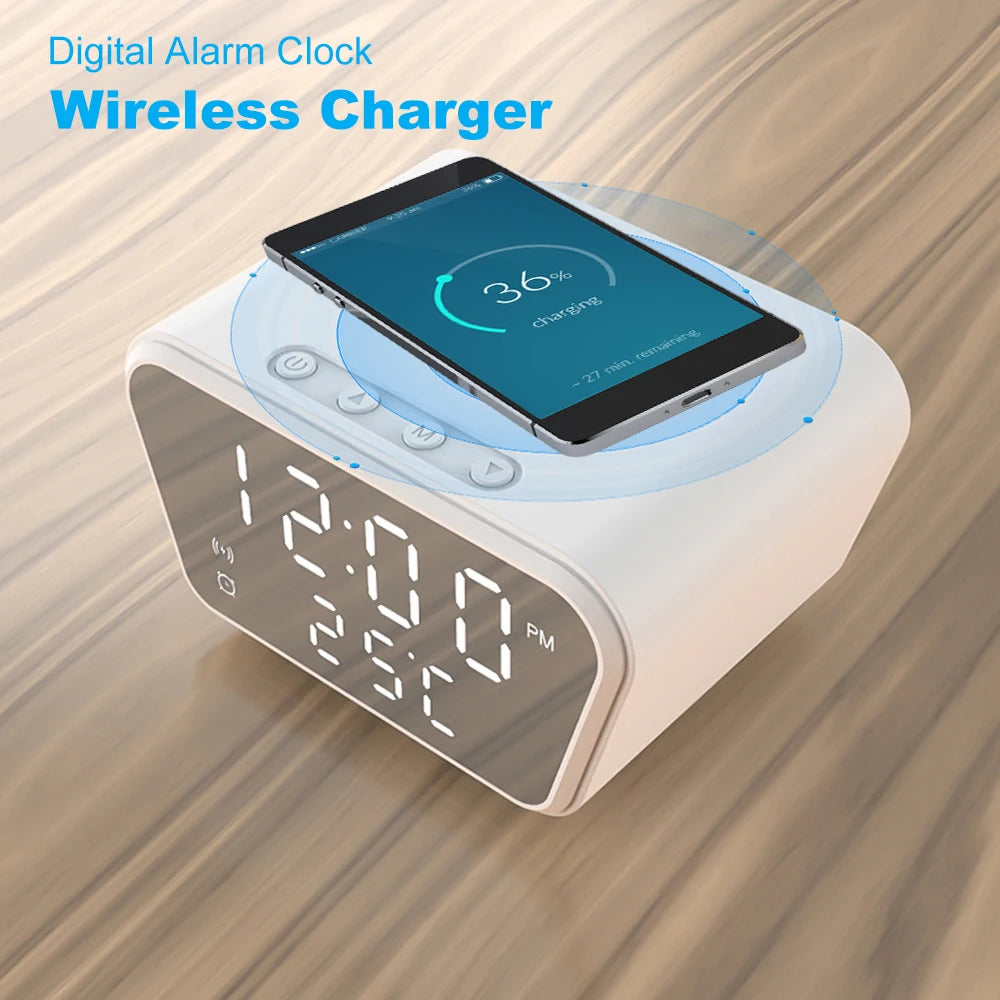 1080P Wireless Charger Clock Camera