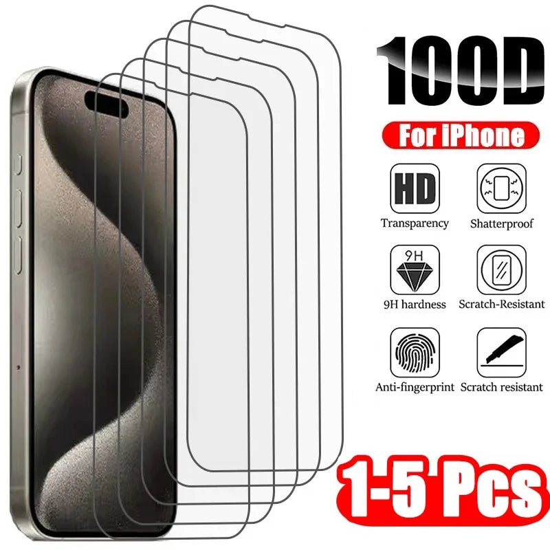 1-5Pcs Tempered Glass for IPhone 16