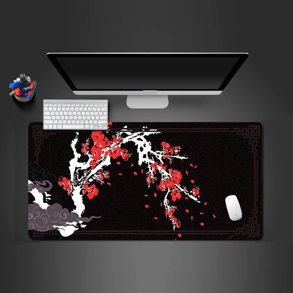 Flower Pattern Extended Desk Mat