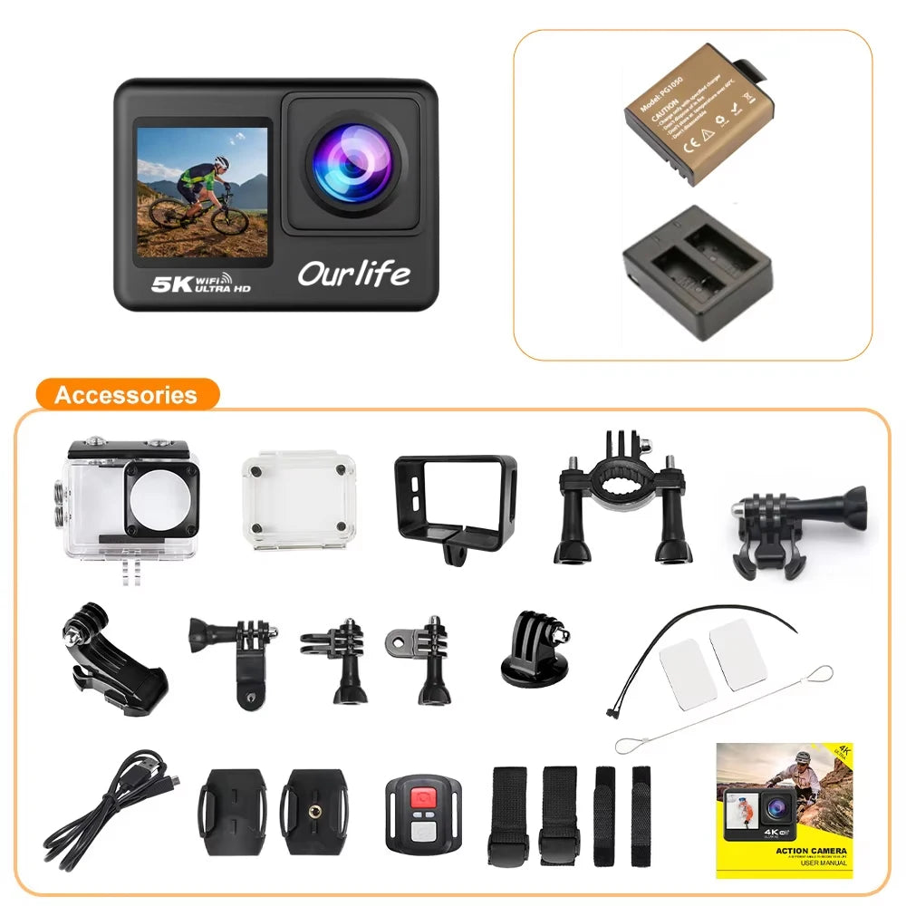 5K 4K60FPS Waterproof Action Camera