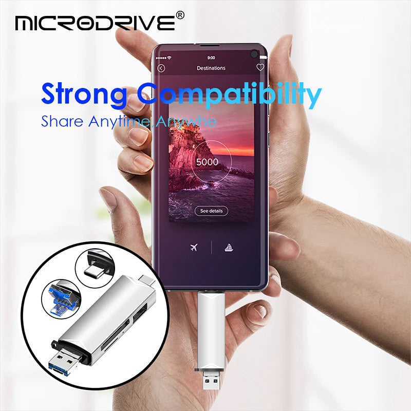6 in 1 OTG High-Speed Card Reader