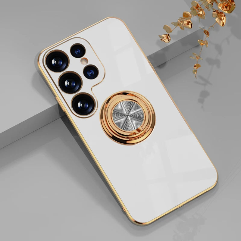 Plating Metal Ring Holder Phone Case Samsung A54 A55 5G
