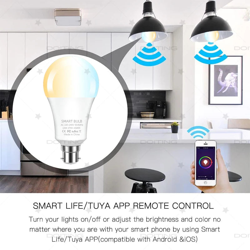 220V Wi-Fi Smart B22 LED Bulb