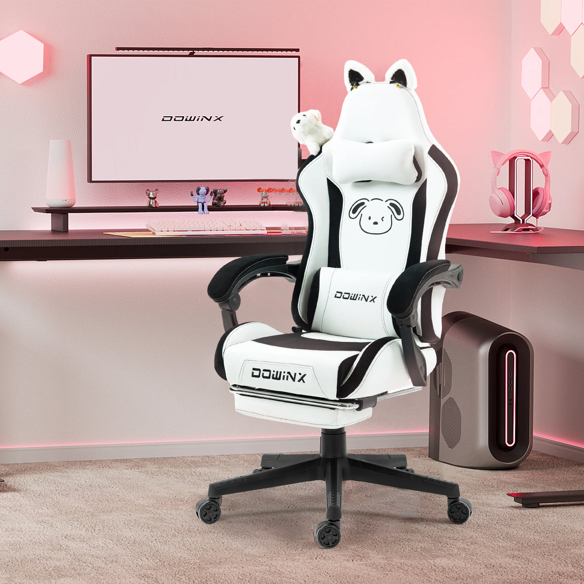 Cat Ears Gaming Chair with Massage