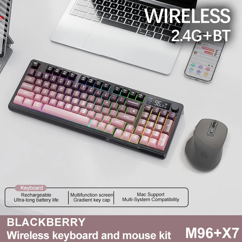 Ergonomic Dual-Mode Keyboard with Screen