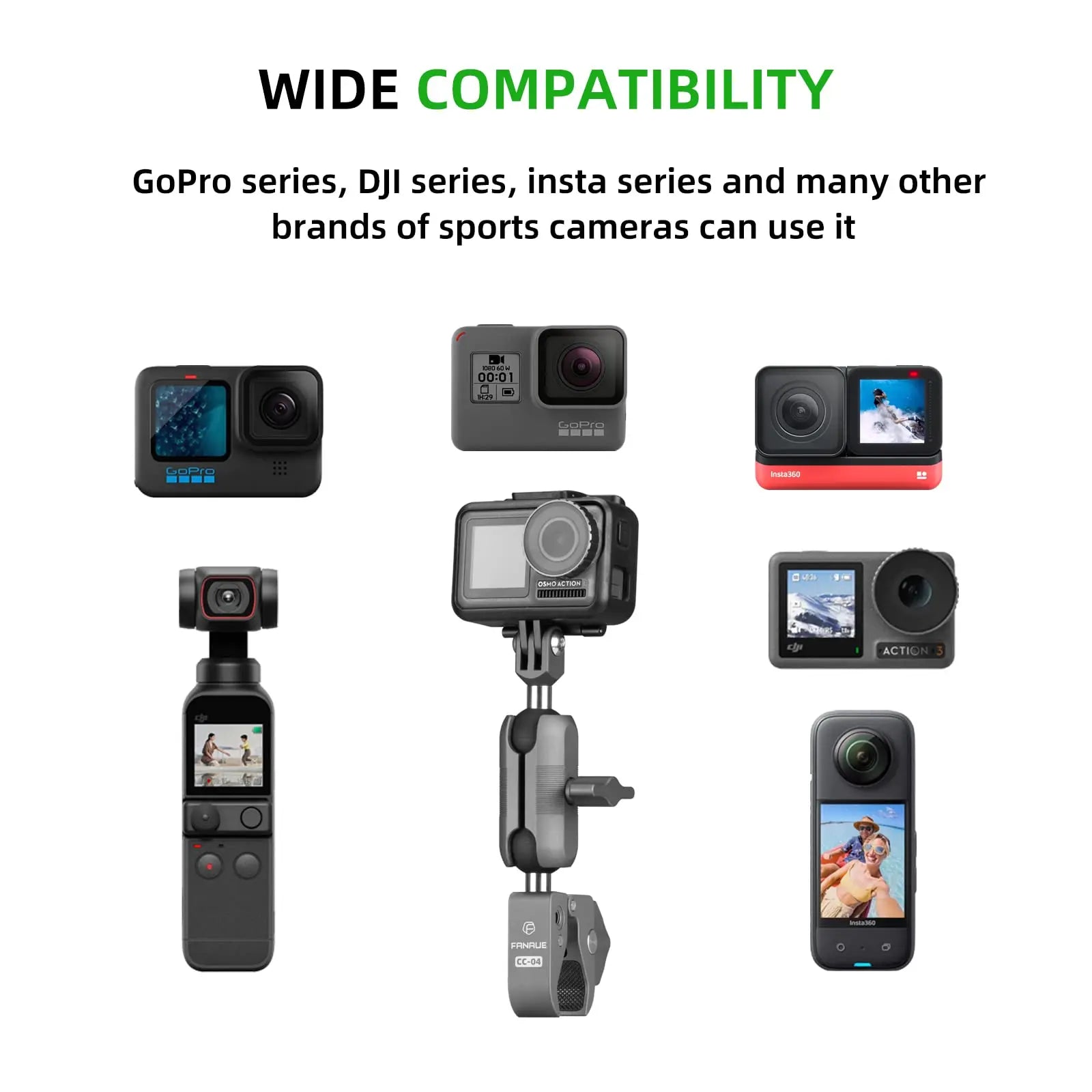 Action Camera Motorcycle Gimbal Mount