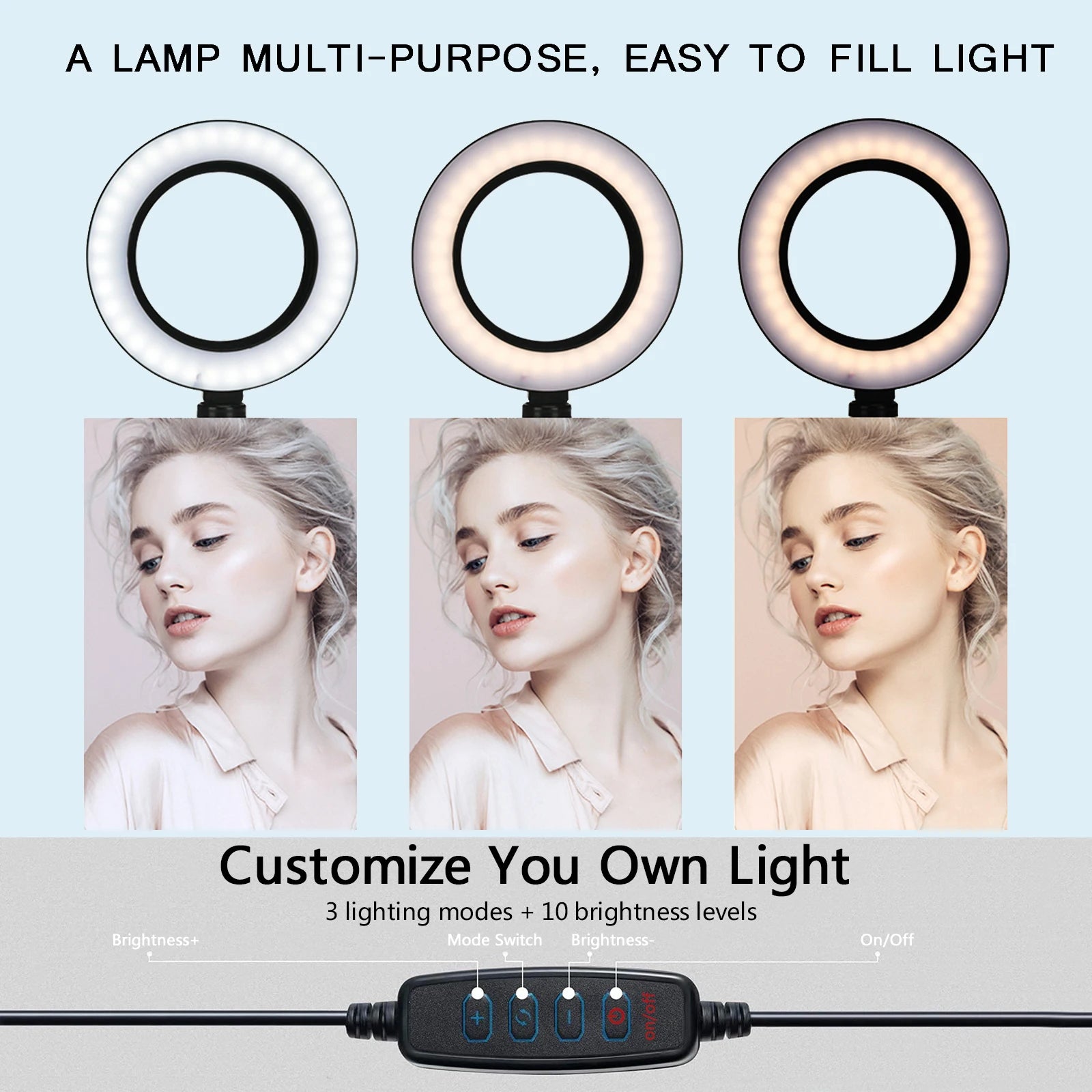 26cm LED Ring Light with Tripod Stand
