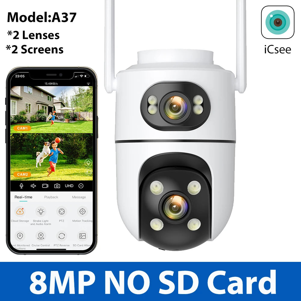 12MP 6K Three-Screen Surveillance Camera