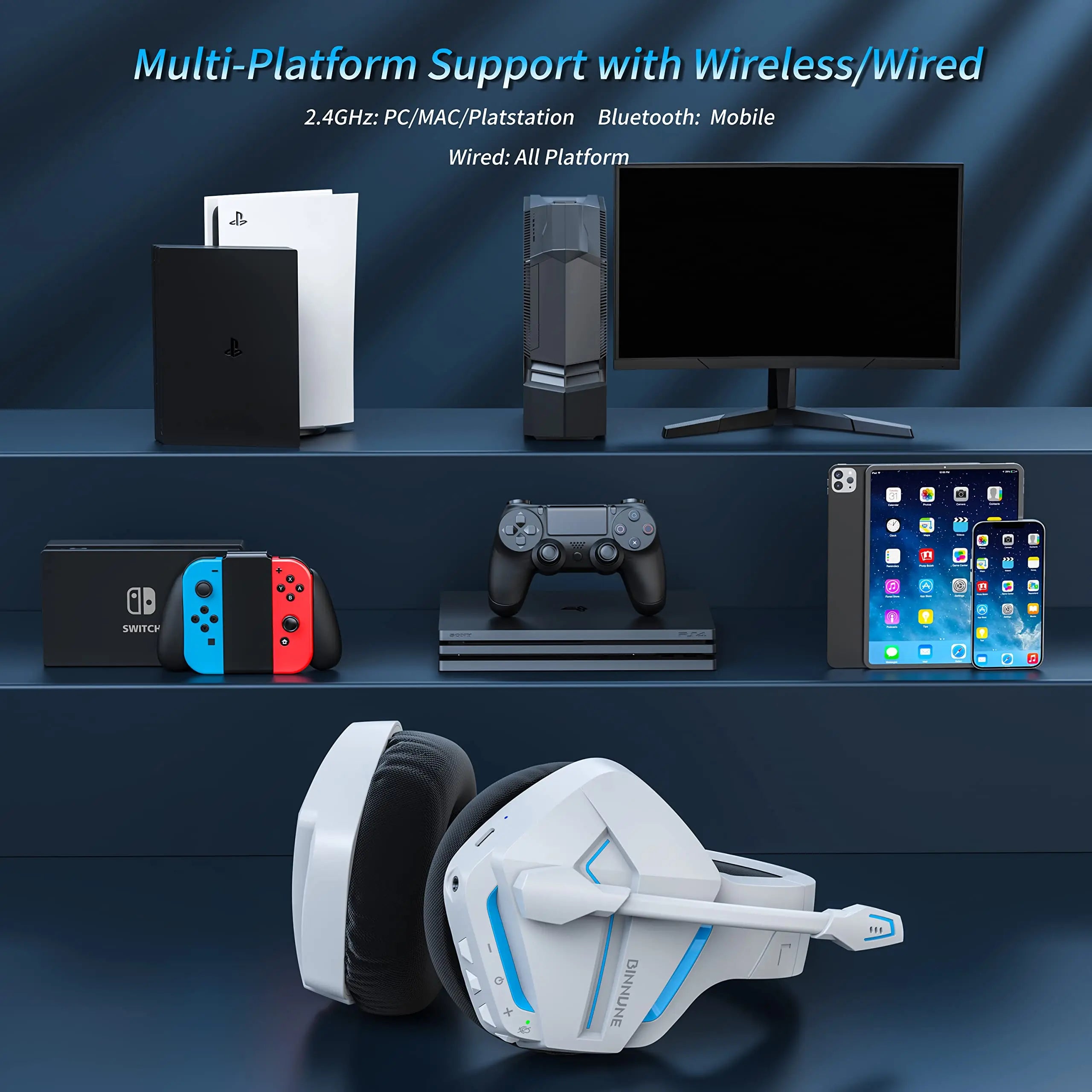 2.4G Bluetooth Multi-Platform Headset PS5