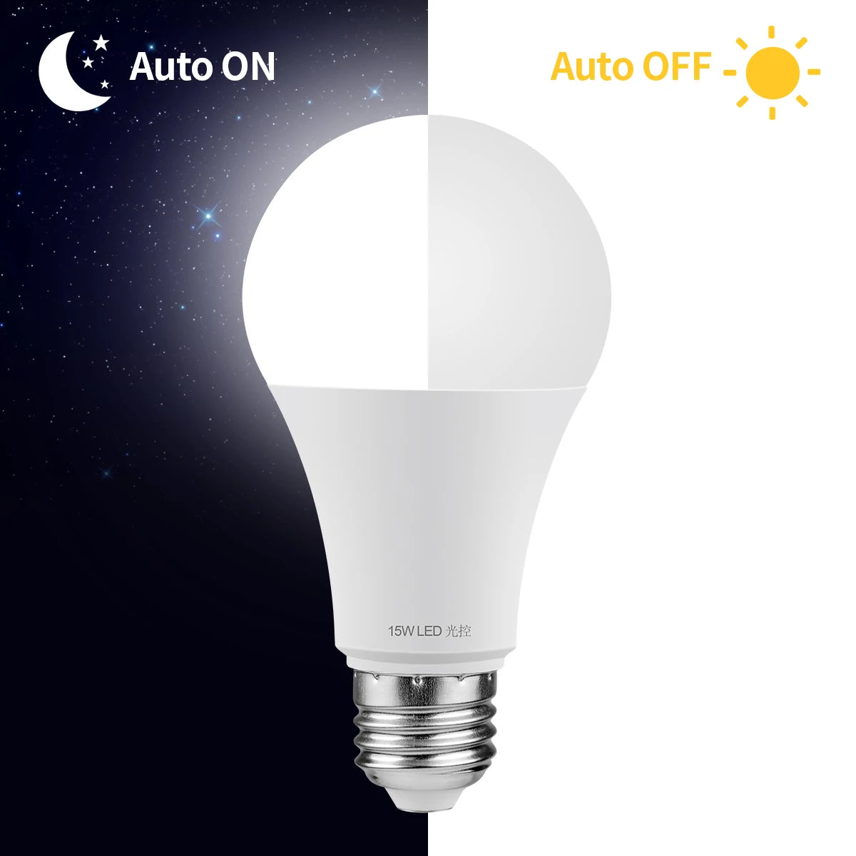 15W Dusk-to-Dawn Sensor Bulb