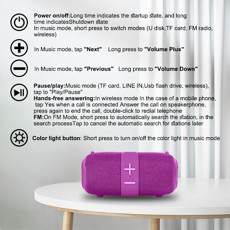 Portable LED Crossbody Bluetooth Speaker