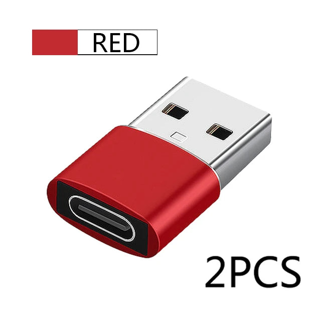 2Pcs USB to Type-C OTG Adapter